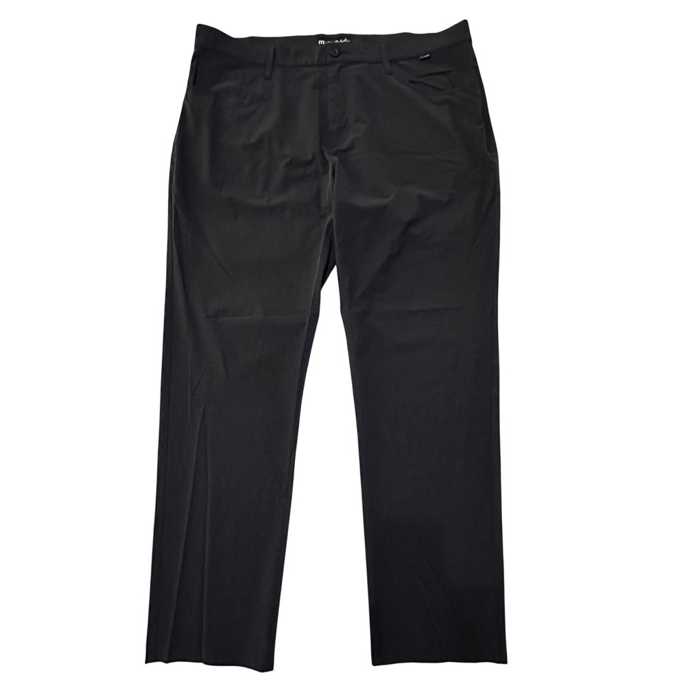 Travis Mathew Black Performance Pants Mens 40x32 Stretch 5-Pocket Flat Front